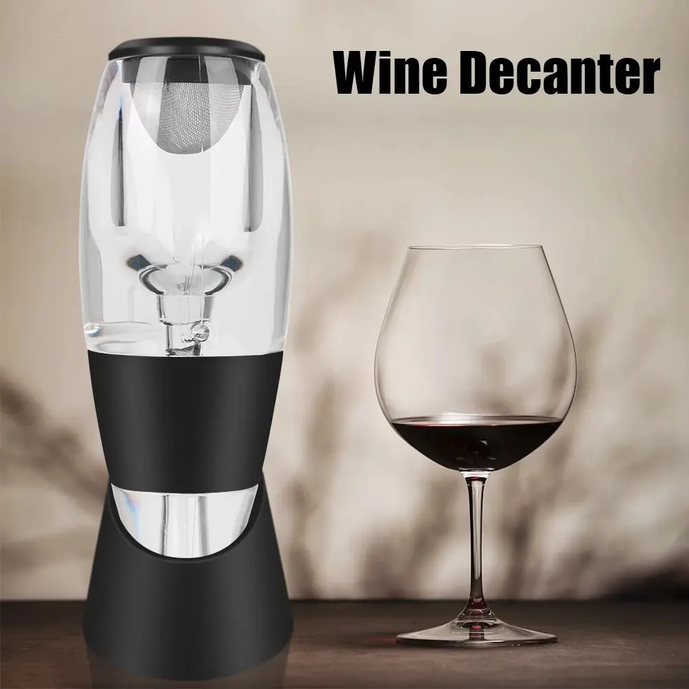 Professional Wine Decanter Pourer With Filter and Base Quick Sobering Red Wine Whisky Aerator Dispenser For Bar Party Kitchen