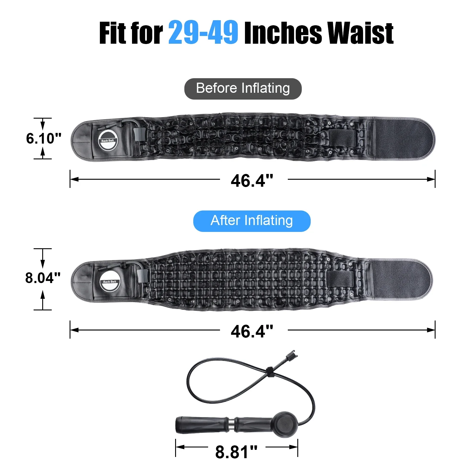 Decompression Back Belt Spinal Air Traction Belt Back Support and Lumbar Traction Belt Promote Lumbar Blood Circulation