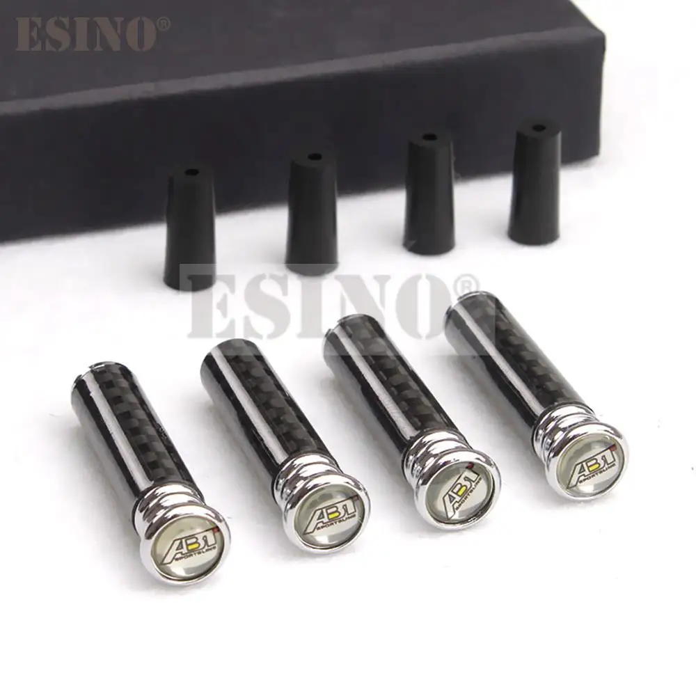4 X Real Carbon Fiber Car Bolt Interior Door Lock Button Vite Manopola Pin Caps Covers Pin Caps Trim Per Abt Sportline