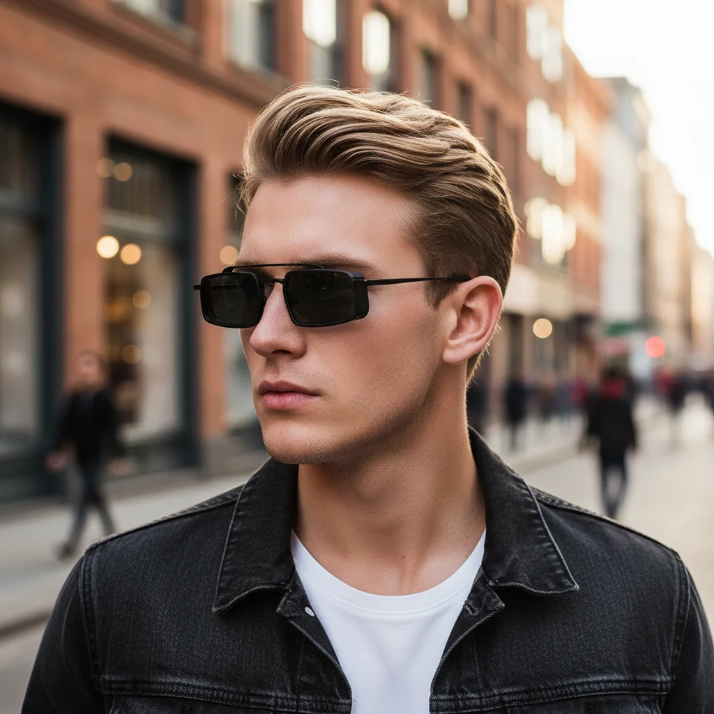 Trendy Double-Rail UV-Resistant Small Frame Sunglasses - Fashionable & Business Style