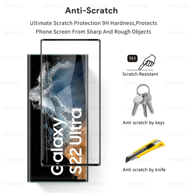 phone tempered glass 2PCS 9D Curved Tempered Glass For Samsung Galaxy S 22 S22 Ultra Plus 5G S22Ultra S22+ Armor Safety Full Screen Protector Film 9H iphone screen protector