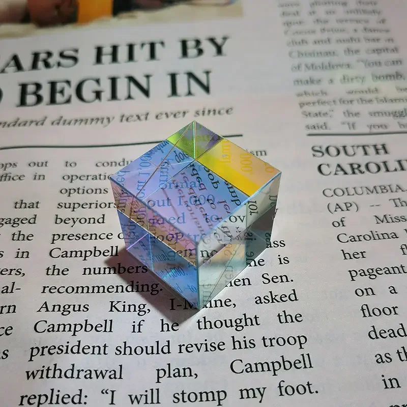 Photography Prism Optical Prisms 1pcs Magic Prism Cube Mini Hexahedral Crystal Optical Glass X-cube Dichroic Design Cube Prism RGB Combiner Splitter