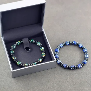 Pulsera de hematita magnética terapéutica Bohemia, joyería adelgazante, cuidado de la salud, regalo de pareja