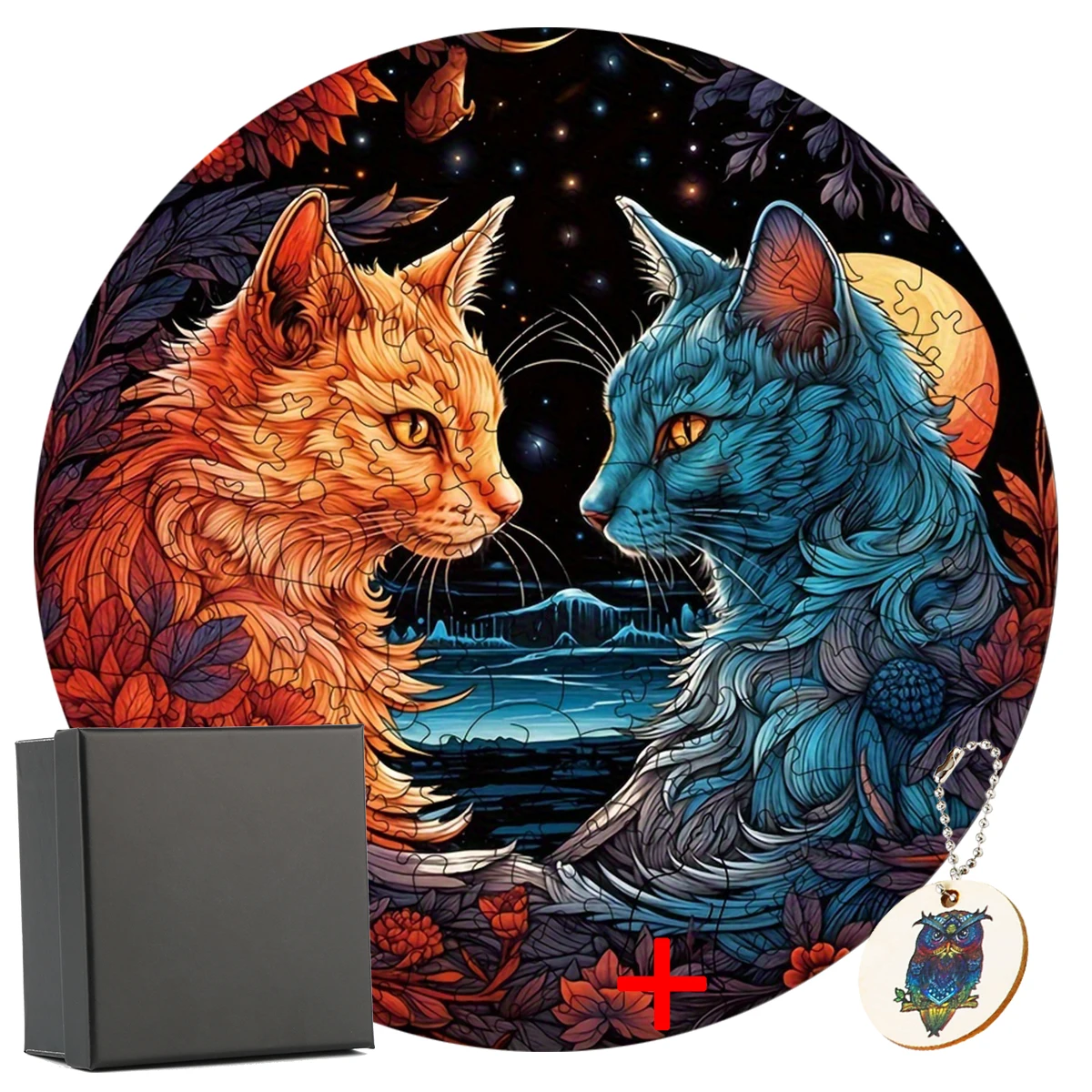 

Обучающая DIY синяя красная красивая кошка мандарин сложность тренировка мозга для взрослых детей лед и огонь