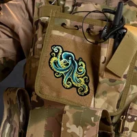 Blue Octopus Embroidered Tactical Patch – Morale Badge with Hook & Loop for Clothing, Backpacks, and Gear - Image 5