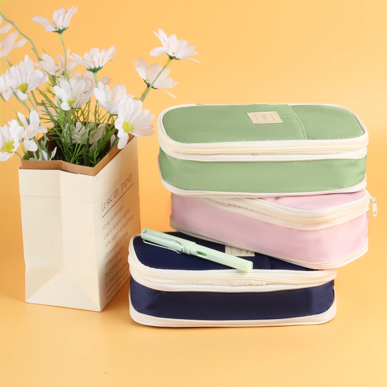 Pencil Cases Stationery Box Pencil Holder Kawaii Pencil Cases Large Capacity Pencil Bag Pouch Holder Box for Girls Office Student Stationery Organizer School Supplies