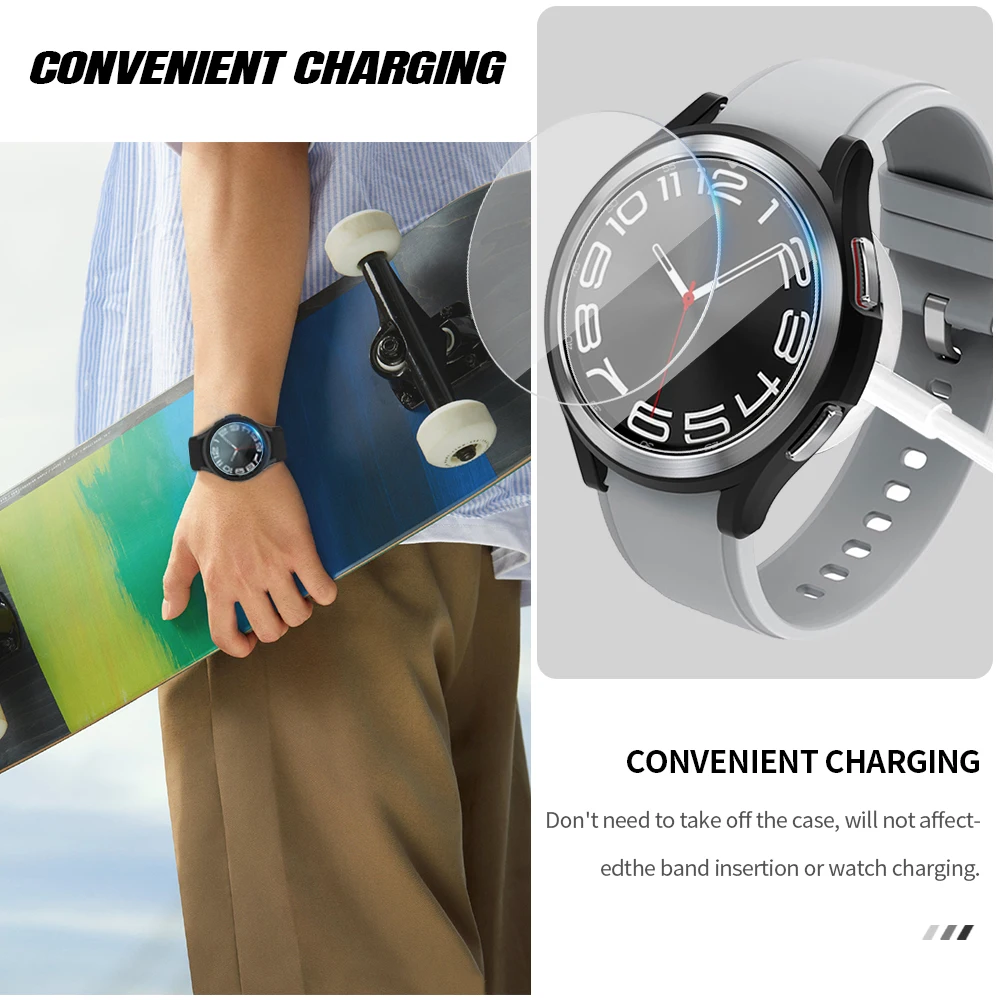 All-in-One Silicone Watch Band with Screen Protector Cover for Samsung Galaxy Watches