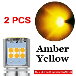 High - Performance LED Car Brake & Reverse Light Bulbs (2 - Pack) - 1156 BAU15S PY21W (Yellow)