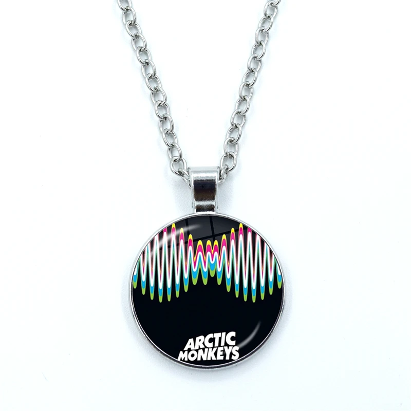 Fashion Creative Design Cartoon Arctic Monkeys Necklace Glass Cabochon Pendant Fashion Statement Crystal Necklace Wholesale 6