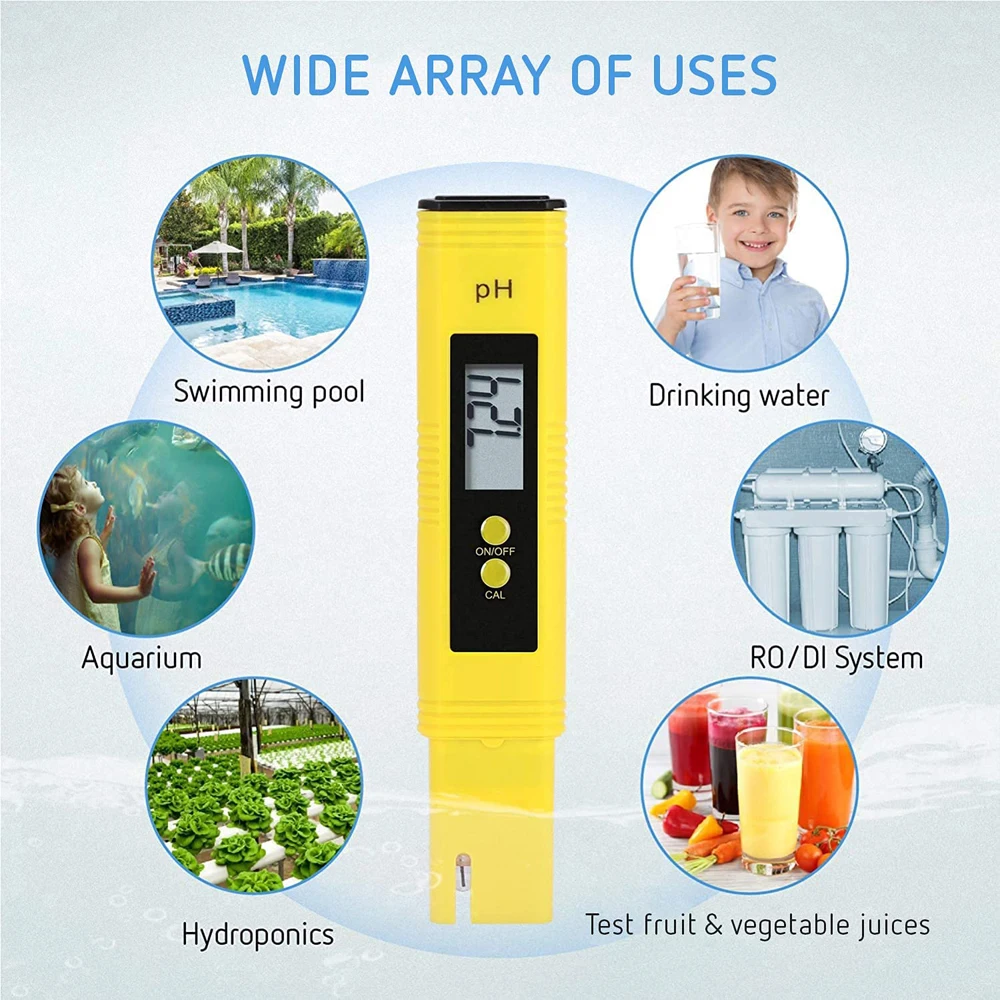 TDS 미터 디지털 워터 테스터 고정밀 디지털 0-14 PH 미터 테스터 0-9990ppm TDS & EC LCD 물 순도 PPM 수족관 필터