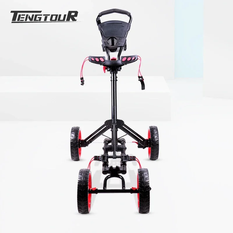 Factory Hot 4 Wheels Foldable Pull Push Golf Cart Golf Trolley