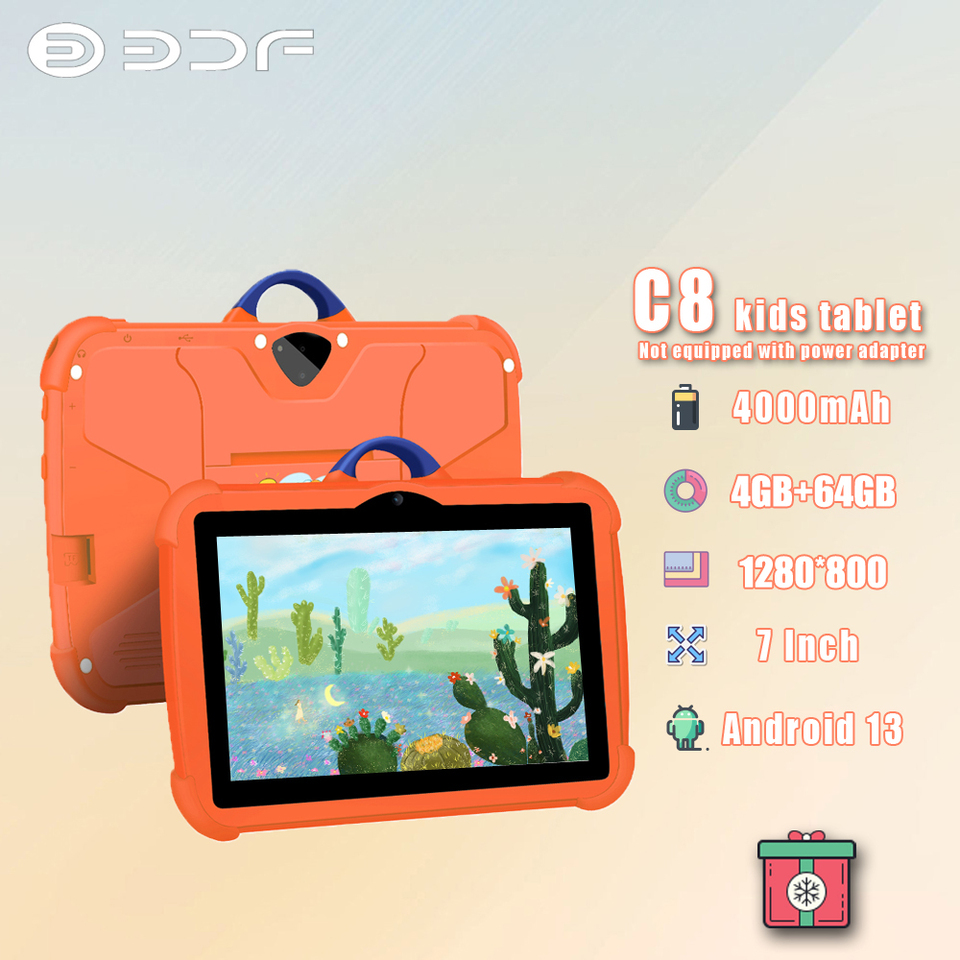 BDF 7-inch children's learning tablet C8 Christmas gift 4GB RAM 64GB ROM Android 13 4000mAh built-in multiple learning software