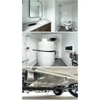 Remorque de toilettes mobiles de luxe pour le glamping, remorque de toilettes portables avec douche, climatisation et éclairage LED pour le camping familial à la plage 3