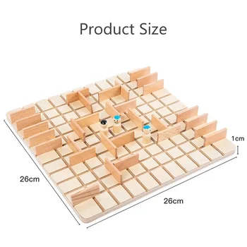 Kid Wooden Montessori Quoridor Board Game Logical Thinking Puzzle Toy Two Players Interactive Intercept Battle Brain Teasers Toy 6