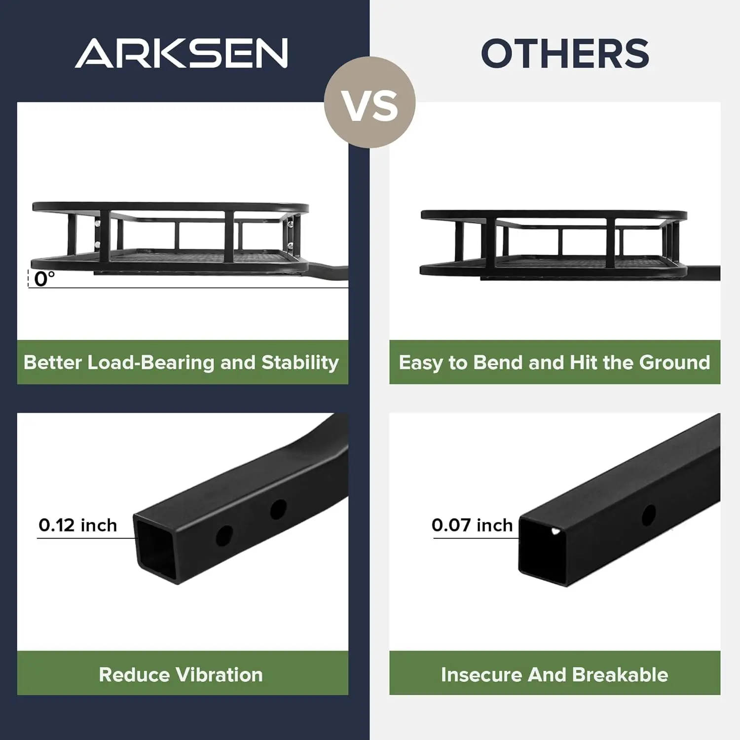 60 x 23 x 5.5 Inch Hitch Cargo Carrier, 500 Lbs Capacity 2'' Receiver Tow Hitch Luggage Storage Basket for SUV, Pickup Truck