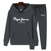 Women Two Piece Sets Tracksuit outfit Hooded Sweatshirts Pocket Drawstring Long Pants Suit Thick Casual Office Lady Autumn 5