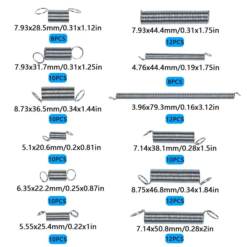 200PCS Compression Springs Set Hardware Tension Spring Compression Spring Kit Electrical Hardware Torsional And Extension Springs Set