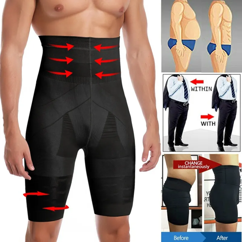 Bellybuildersmen's High Waist Compression Shaper Shorts - Slimming Belly  Control Underwear