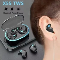 X55 Sleeping Earbuds Wireless Mini Headphones For Work TWS Bluetooth Earphone Stereo Hidden Headsets with Mic HD Call Waterproof 1