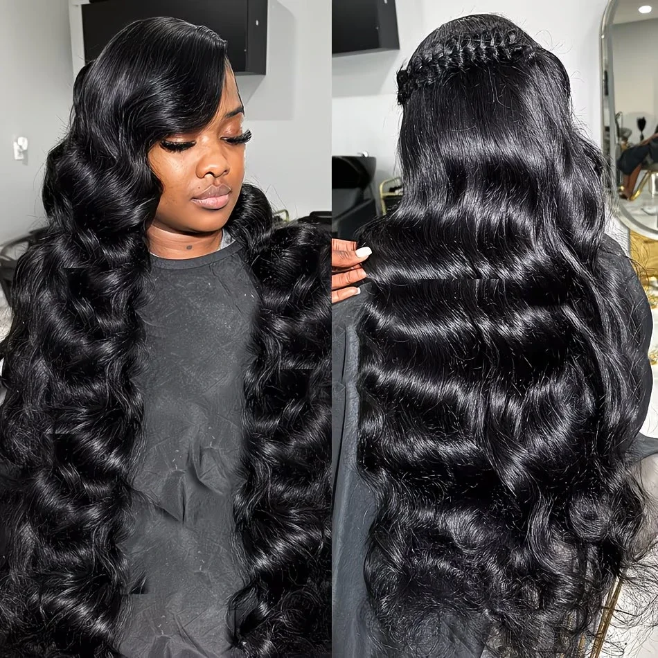 12 14 16 18 Inch Pure Black Hair Bundles Body Wave Extensions Reinforced Tight And Neat Hair Bundles Easy Weaving Suitable For Birthday, Wedding Hair Bundles 5