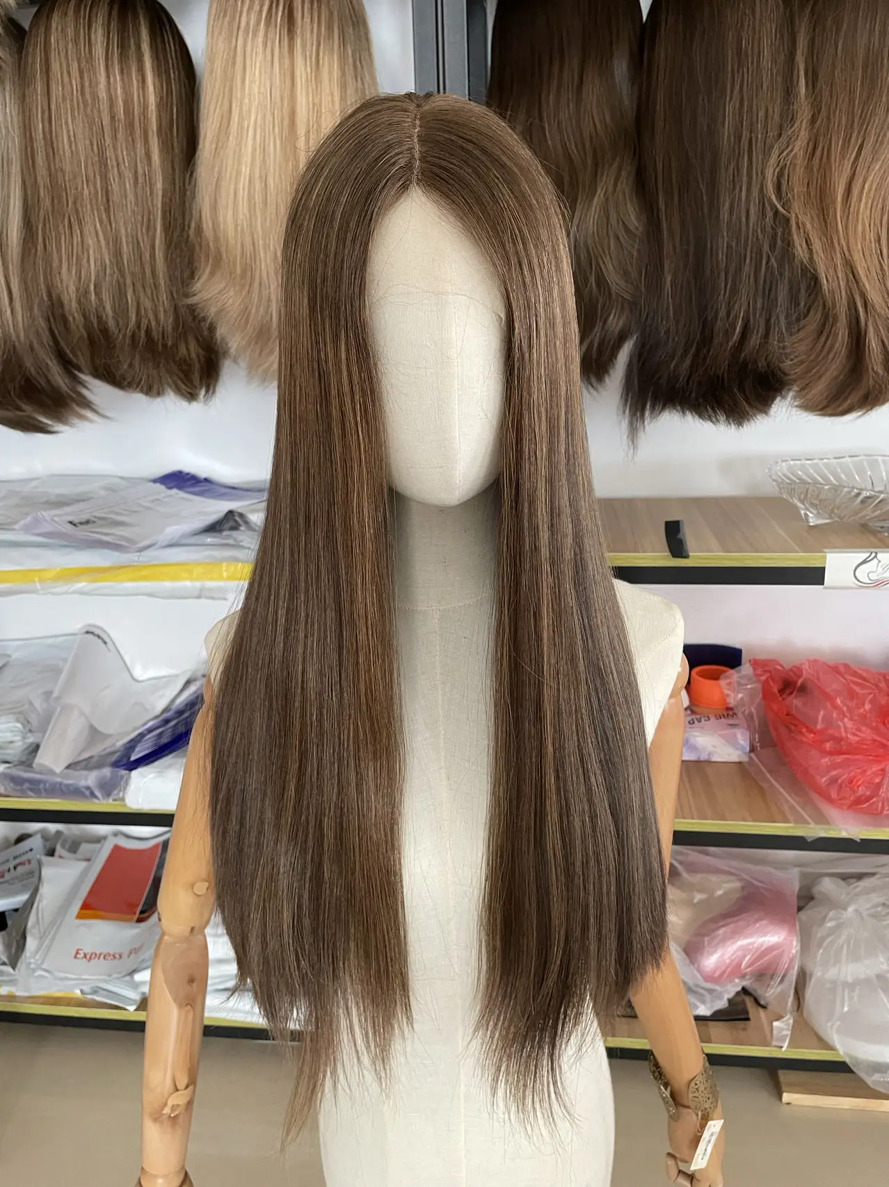 Yelin410JewishLaceTopWigsEuropean100HumanHairNaturalSlik