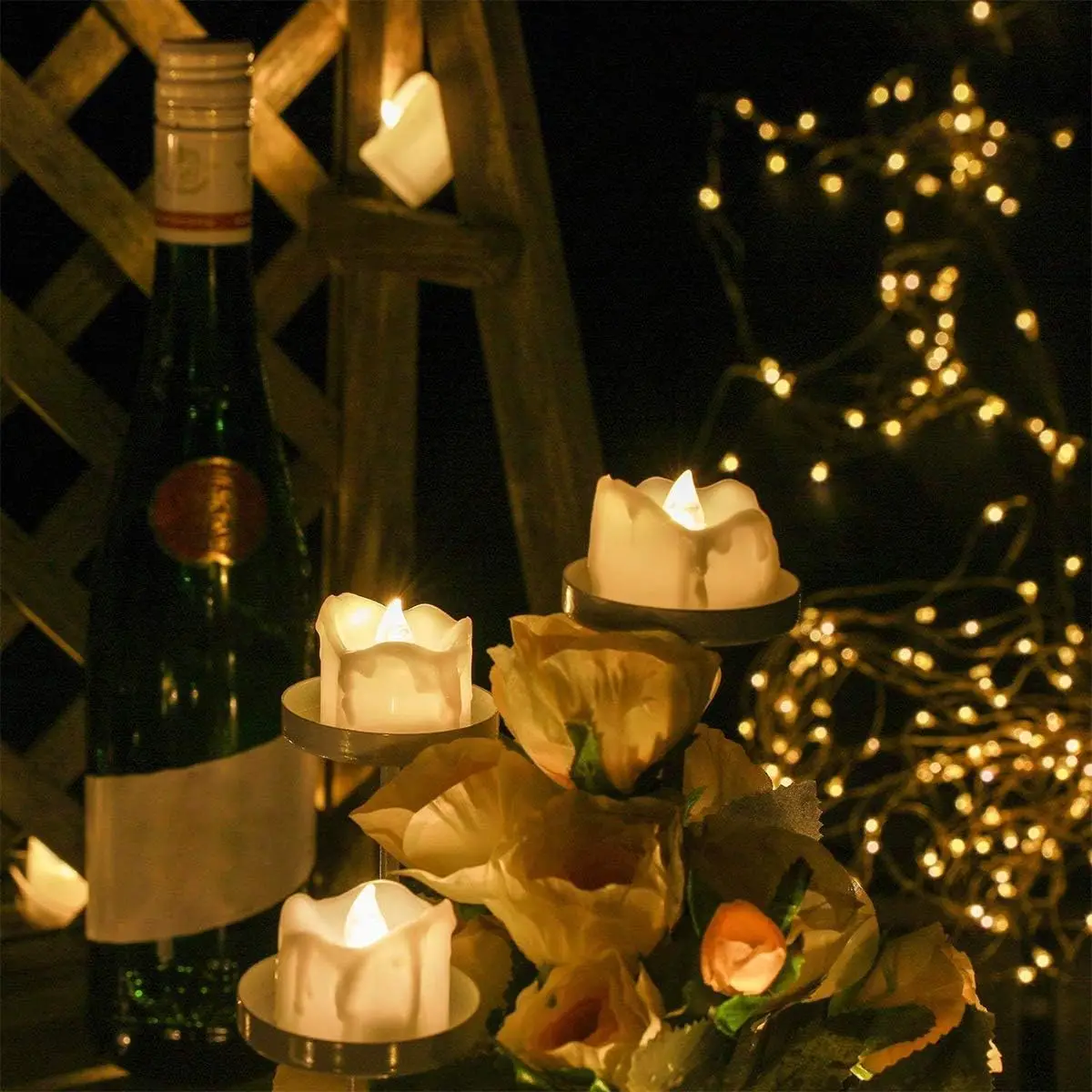 Battery-Operated LED Flickering Candles - Warm Ambiance Lighting Pack