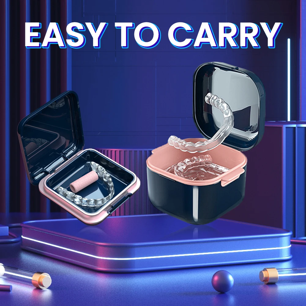 Y-kelin High Quality Orthodontic Retainer Braces Storage Box Soaking Invisible Teeth Denture Cleaning Tooth Storage Portable Belt case - Image 2