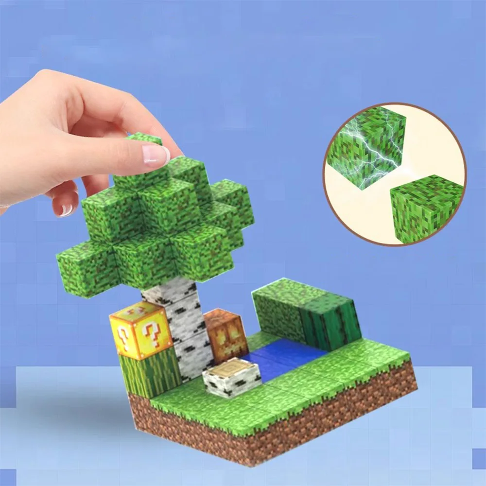 Conjunto de Blocos de Construção Magnéticos DIY de 100 peças — Mini Mundo Diamond Set