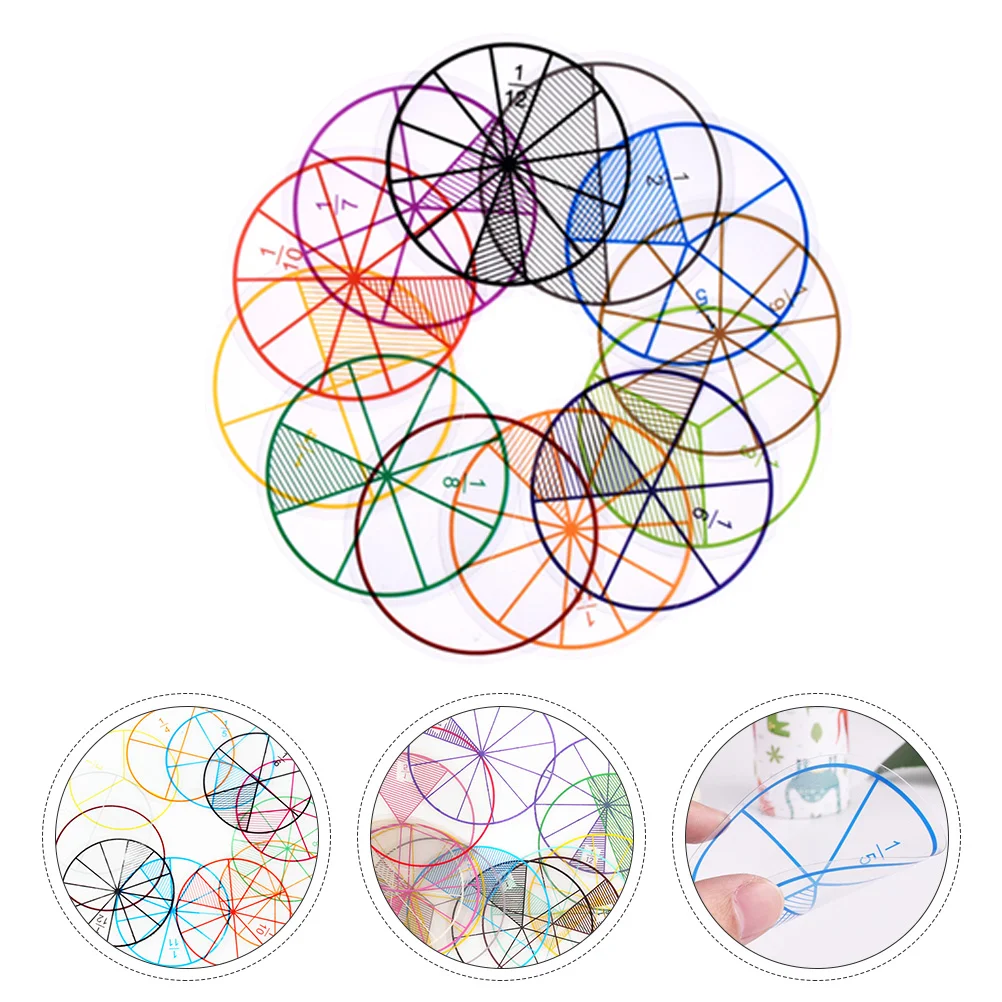 

5 Sets/60 Fraction Teaching Math Flash Cards Number Supplies for The Classroom Wafer