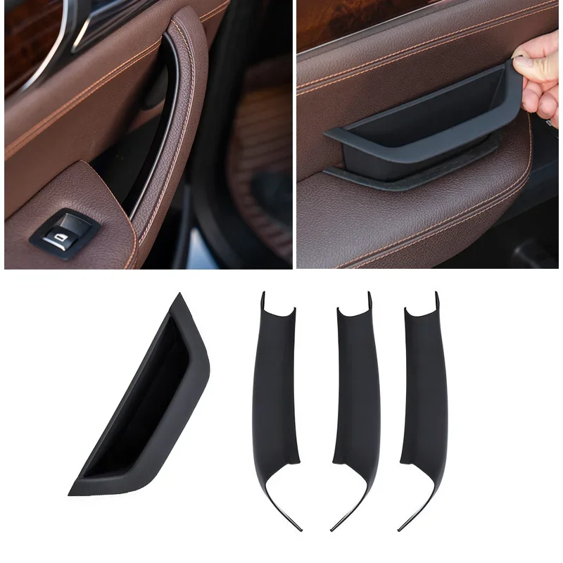 Compatible With BMW X3 F25/X4 F26 Door Handle Covers 3pcs Interior Door Pull Handle Covers Bmw X3 F25 2010 2016 X4 F26 2014 2017 Left Right Side Black - View #2