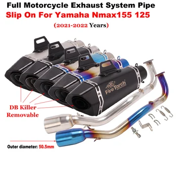 For NMAX 125 Nmax 155 Full Motorcycle Exhaust System Escape Moto Muffler With DB Killer For Yamaha NMAX125 NMAX155 2020 2021