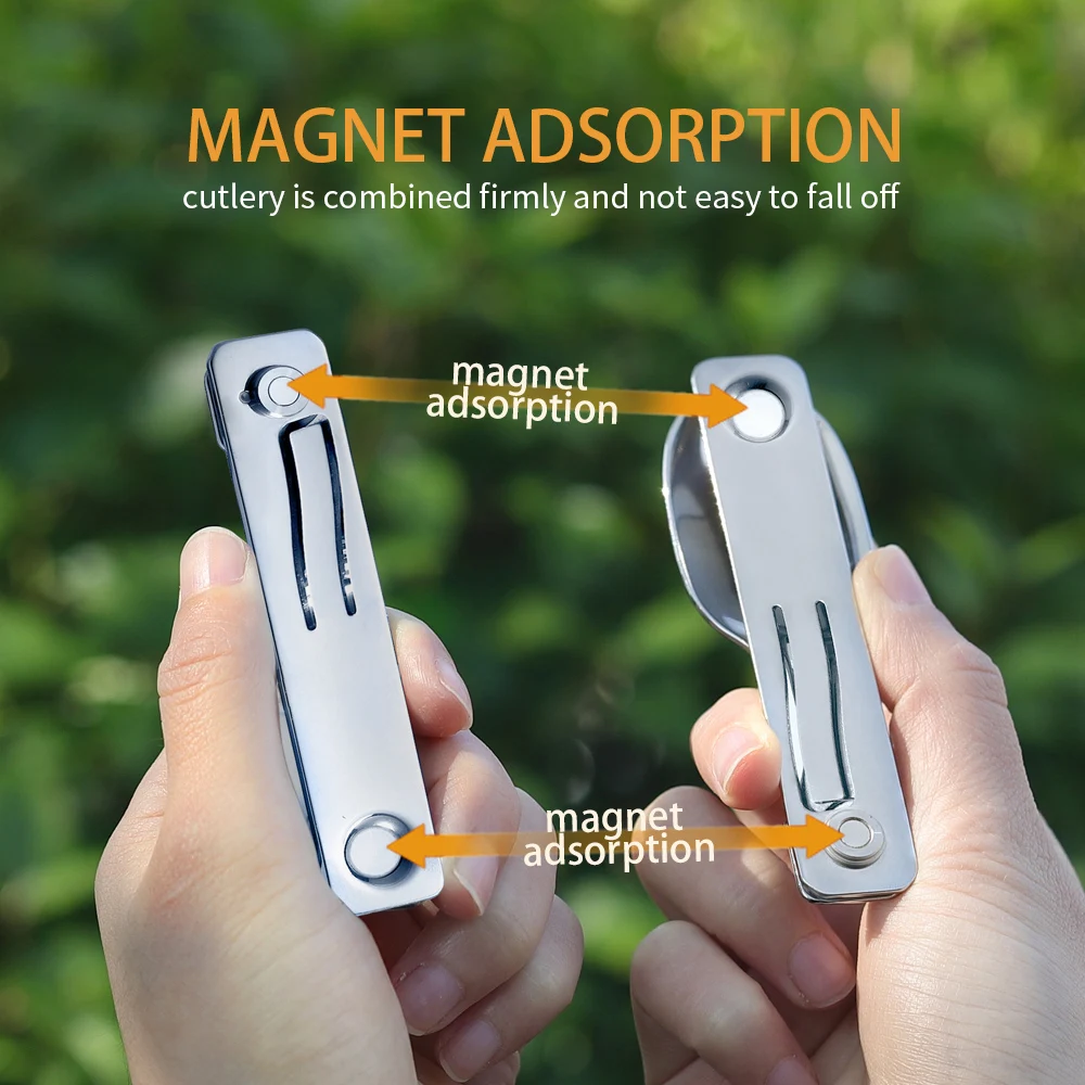 Camping Utensils 2 in 1 Detachable Folding Cutlery With Fork & Spoon For Outdoor
