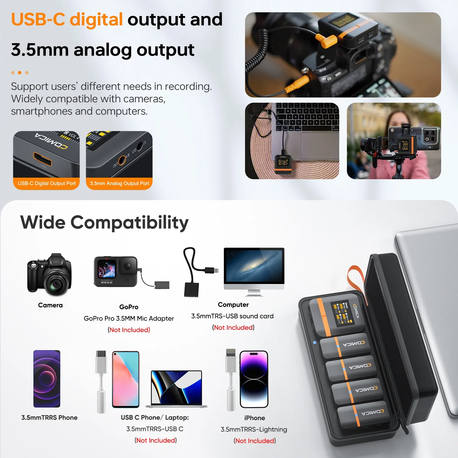 FULAIM X5M Sistema microfonico lavalier wireless con risvolto per fotocamere DSLR/iPhone/Android/Youtube con custodia di ricarica con durata della batteria 18 ore  44