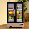 21PCS Kitchen Toy Double-Door Large Refrigerator Miniature Furniture Music Light Food Accessories Model For Girl Birthday Gift 3