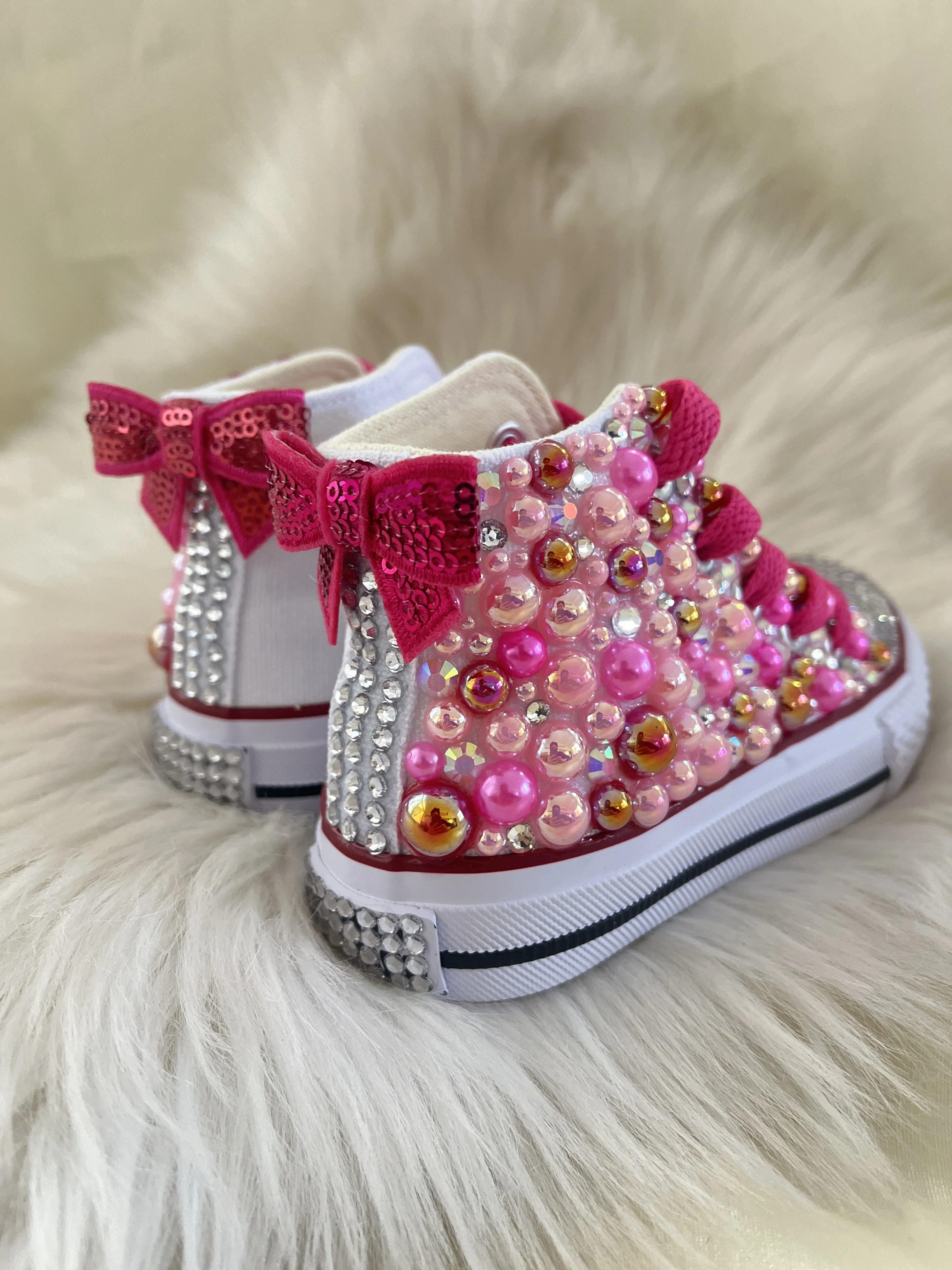 Dollbling Pink Doll Party Theme Trainers Pearly Crystals Canvas