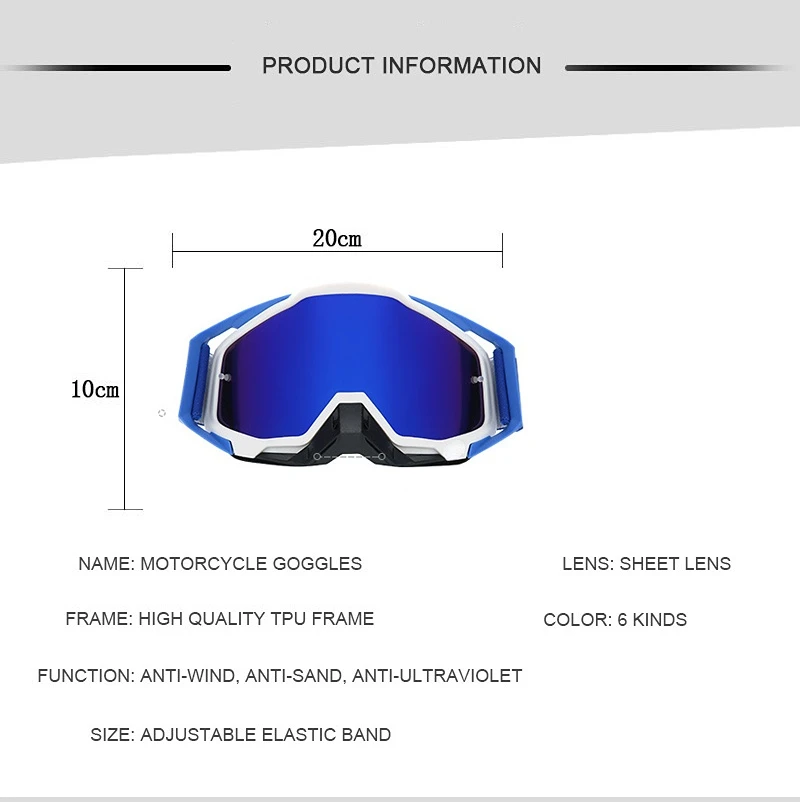 Motorcycle Goggles Motocross Cycling Protective Night Vision Helmet Driver Driving