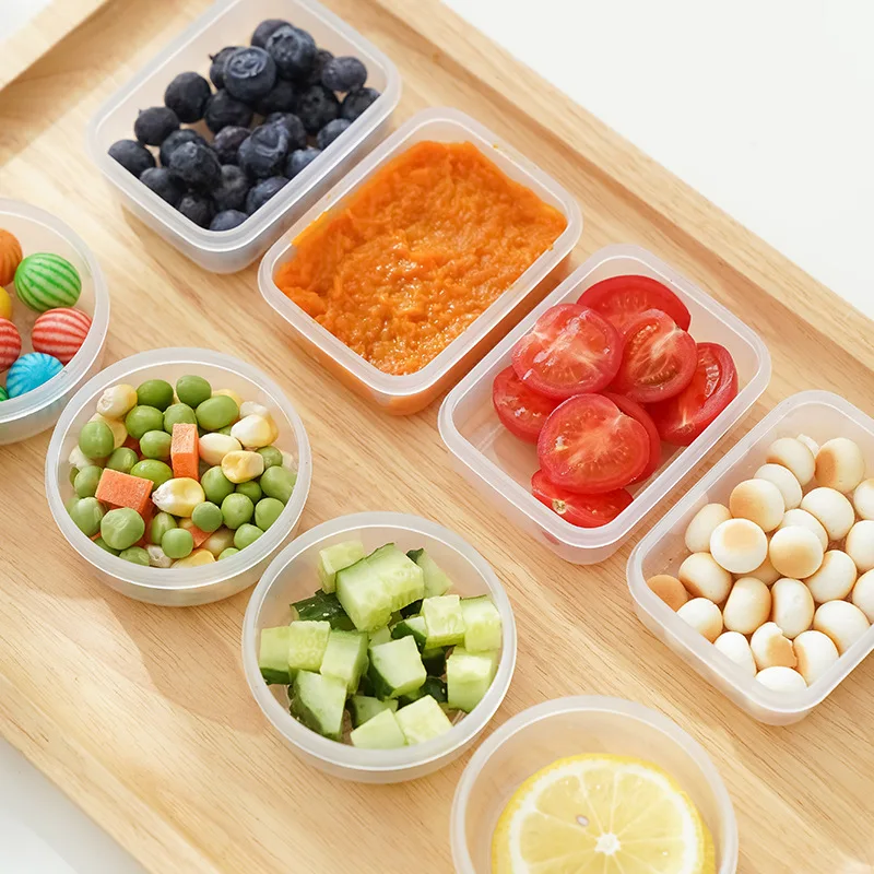 Round Food Storage Box Refrigerator Frozen Meat Compartment Case Freezer Fresh-Keeping Container Portable Fruit Snacks Organizer