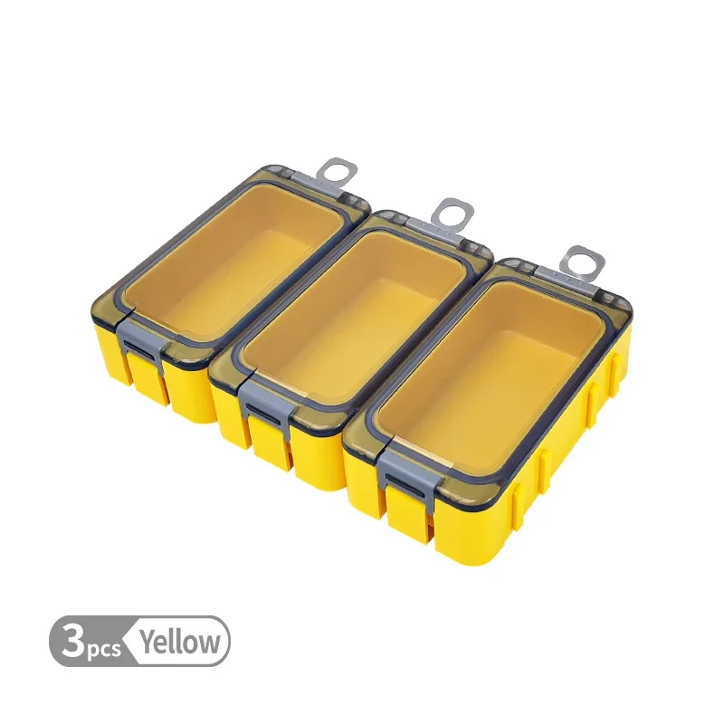 Luminous Mini Fishing Accessory Boxes Fish Hooks Artificial Bait Plastic Spliceable Storage Box Sea Fishing Tackle Box 3pcs