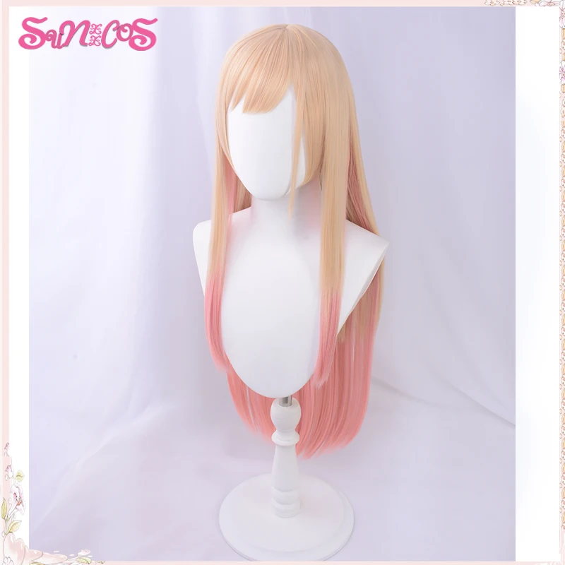 SUNXXCOS My Dress-Up Darling Marin Kitagawa Cosplay Wigs  Yellow Gradient 85cm Long Straight Hair Kawaii Cute  Synthetic