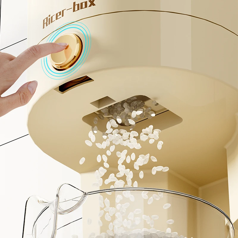 Large Capacity Sealed Moisture-Proof And Insect Proof Rice Bucket Kitchen Crevice With Measuring Cup Rice, Pet Food Storage Box 4