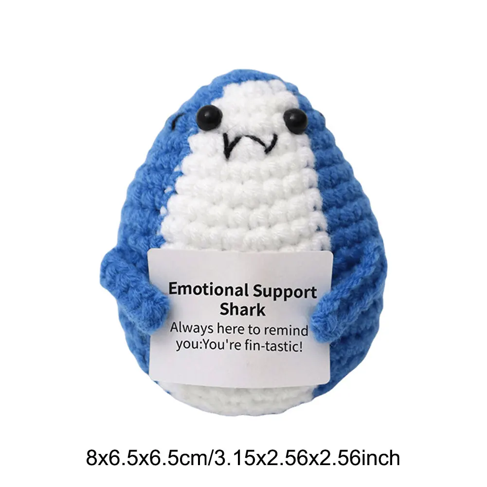 Cute Crochet Dolls Positive Energy Axolotl Doll With Card Home Room Ornament Creative Handmade Knitted Axolotl Desktop Decor