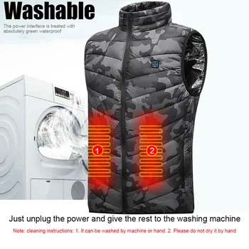 9 Heated Vest Zones Electric Heated Jackets Men Women Sportswear Heated Coat Windproof Heat Coat USB Heating Jacket For Camping 5