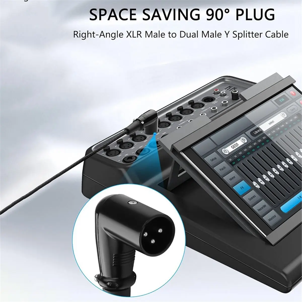 A10R 직각 XLR 남성-듀얼 남성 Y 스플리터 케이블, 밸런스드 XLR 스플리터 1 남성-2 남성 마이크 코드 오디오 어댑터