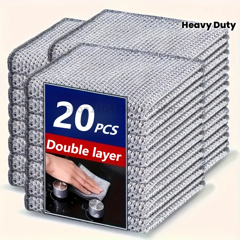 Steel Wire Cleaning Cloth Microfiber Mesh Dishrag Kitchen Towel