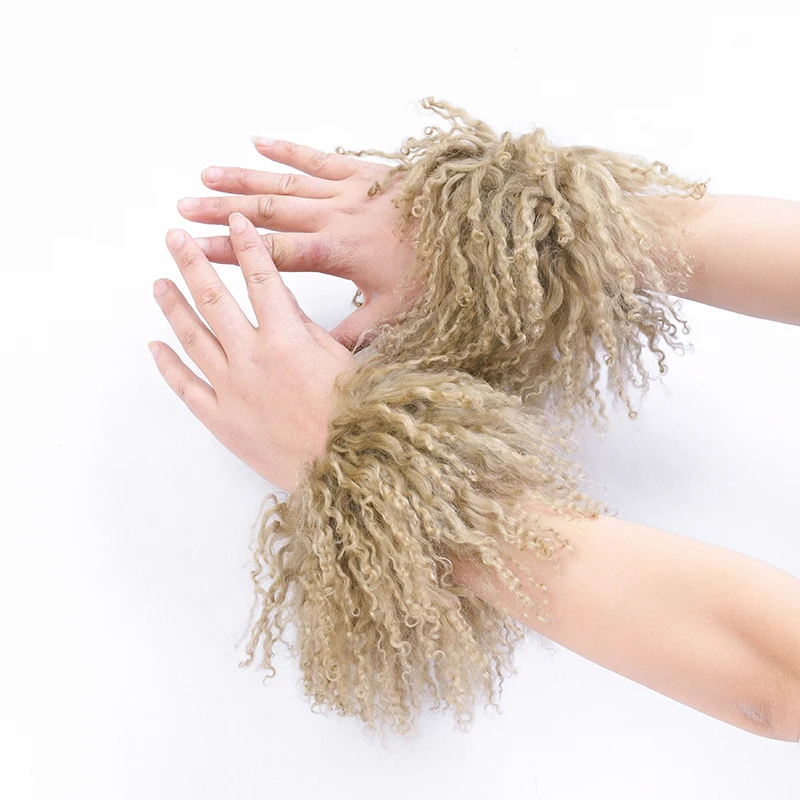 Real Genuine High Quality Mongolian Lamb Fur Cuffs Natural Fur Cuff CX-A-47F
