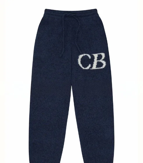 

Blackish Green Cole Buxton Knit Pants Men Women 1:1 High Quality Vintage Logo Jacquard CB Woolen Sweatpants Inside Tags