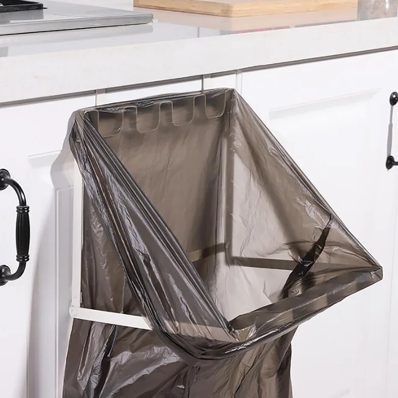 Kitchen Trash Rack Cabinet Door Garbage Bags Holder Multi-function Cabinet Rubbish Storage Bag Plastic Rack Support Holder