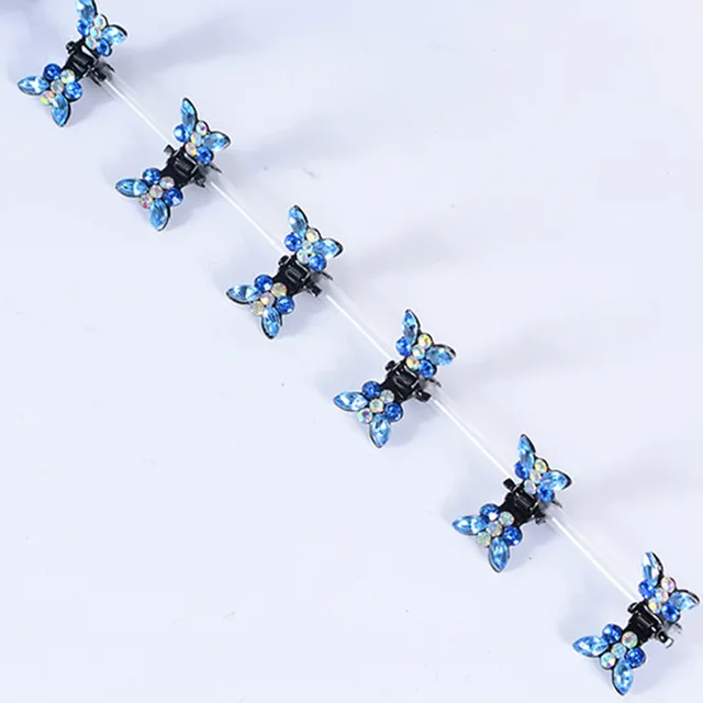 ncmama 12pcs/set Mini Rhinestone No-Slip Grips Hair Clips for Women Girls Glitter Teeth Metal Clamps Flower Hair Accessories 12pcs H