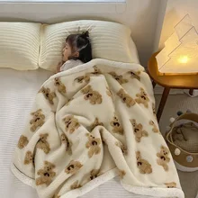 

Baby Sleep Textile Blanket Newborn Winter Keep Warm Thick Soft Cashmere Quilt Cute Cartoon Bear Kids Bedding New Sale Blanket