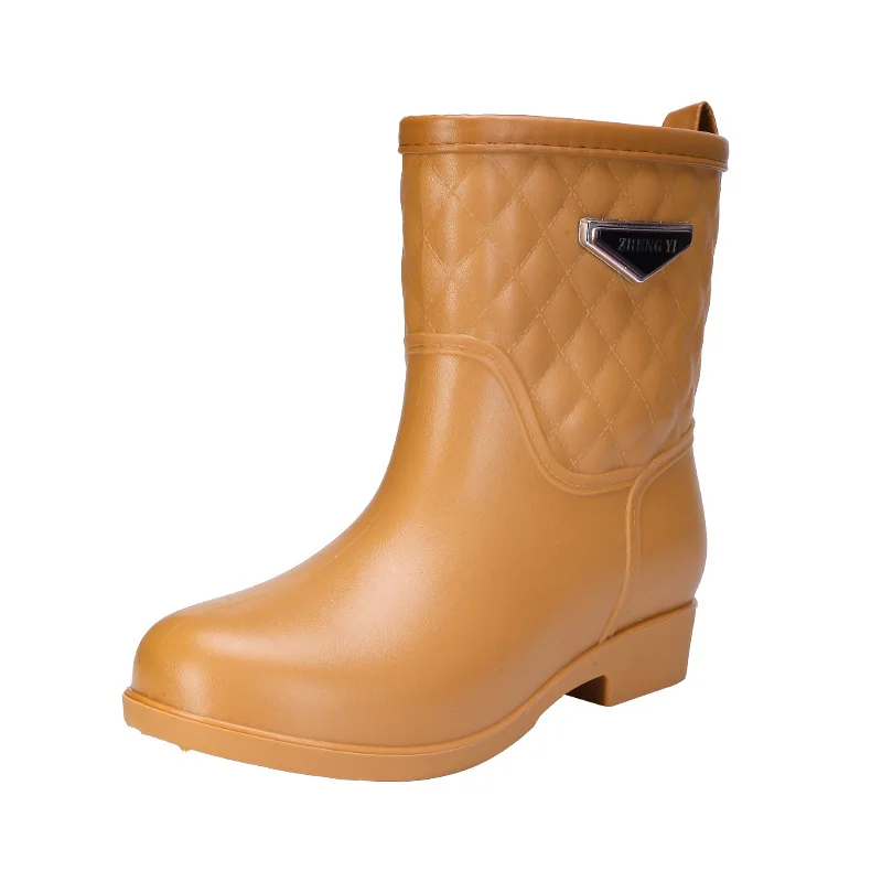 

Women New Non-slip Rain Boots Mid-calf Female PVC Rainboots Waterproof Outdoor Woman Water Shoes Wellies Boots